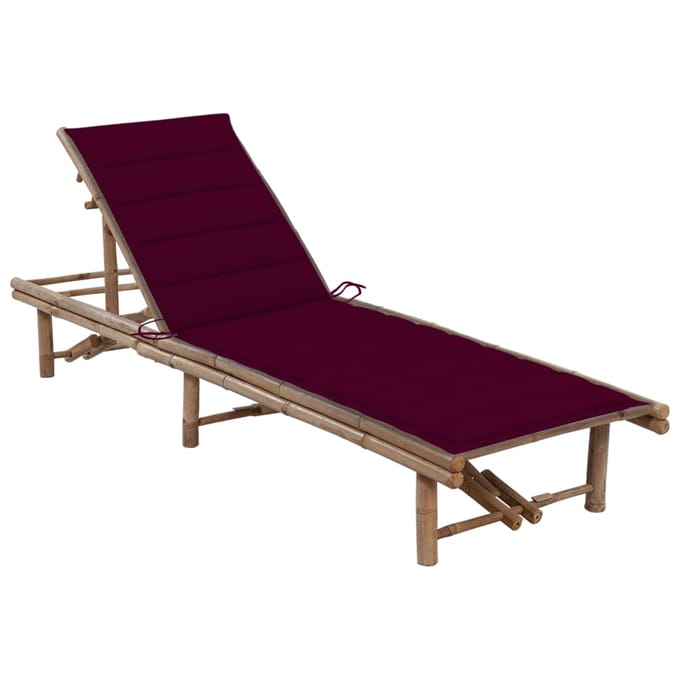 vidaXL - Ligbed - met - kussen - bamboe