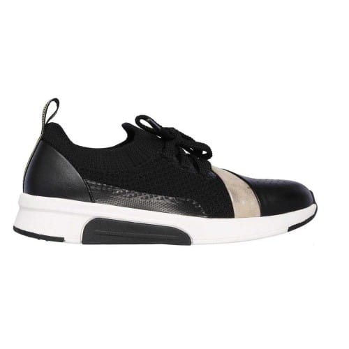 Skechers Dames/Dames Modern Jogg Leren Trainers (Zwart/Goud)