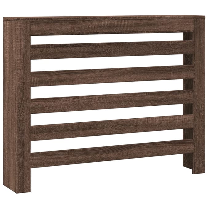 Radiatorafdekking in Bruine Eikenafwerking 104 x 20 x 82 cm Bewerkt Hout