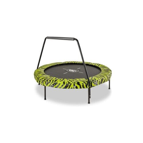EXIT Tiggy Trampoline ø140cm - met Beugel - Rond - Kindertrampoline - Zwart/groen