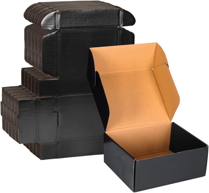 30x Kleine Zwarte Verzenddozen Karton 15x10x7.5 cm - Stevige Postdozen