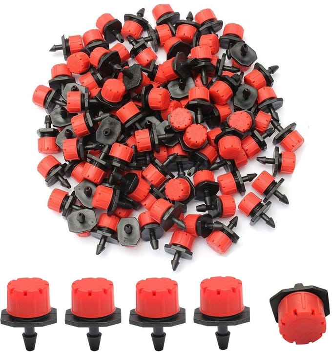 Dailygoods - 100 Stuks Micro Druppelaars voor Irrigatie - Instelbare Druppelaars voor Tuin en Moestuin