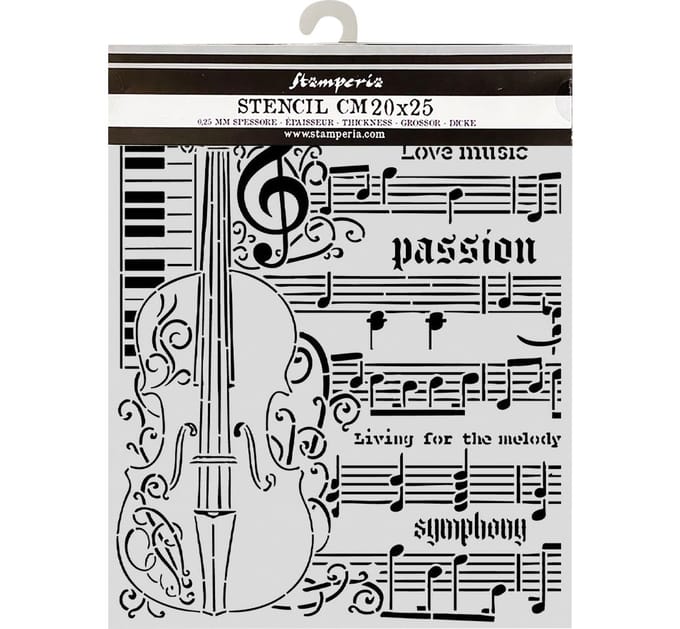 Stamperia Sjabloon "Symphony - Violin", 20 x 25 cm