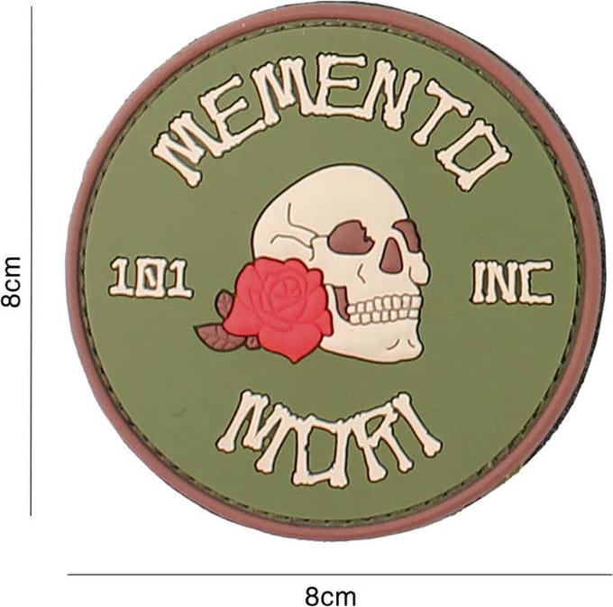 Embleem 3D PVC Memento mori rond multi