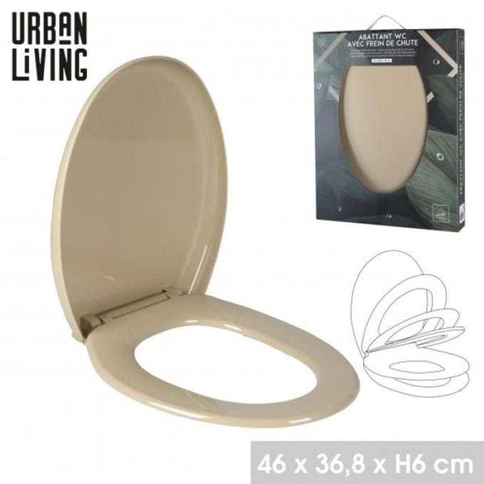 "DESERT" WC-BRIL VAN PLASTIC MET SOFT-CLOSE 46X36,8XH6CM