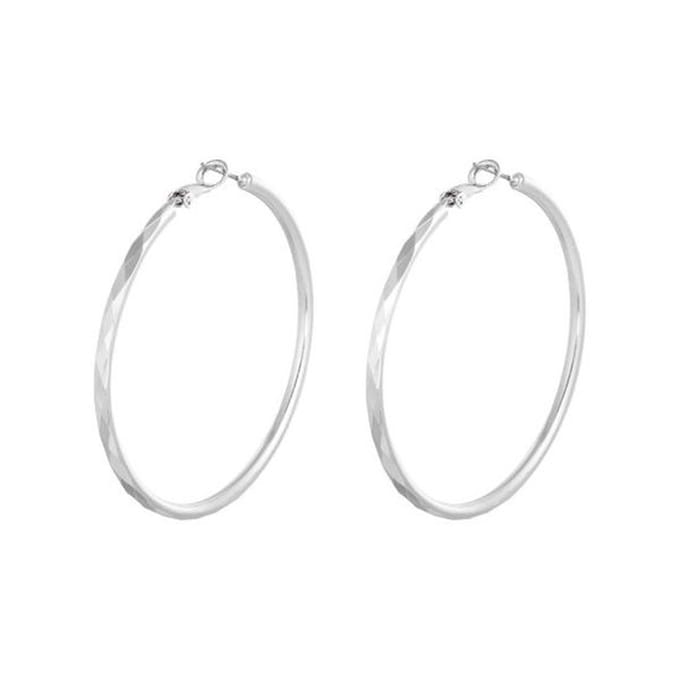 Jomide Oorringen Rond - Zilverkleurig - 6 cm - 1