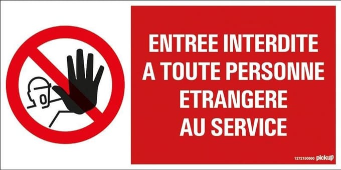 Pickup bord panneau 30x15 cm - Entree interdite a toute perso