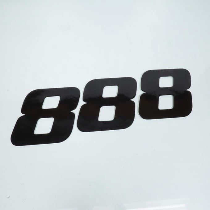 3 sticker startnummer zelfklevend cijfer 8 zwart 20x25cm voor motor