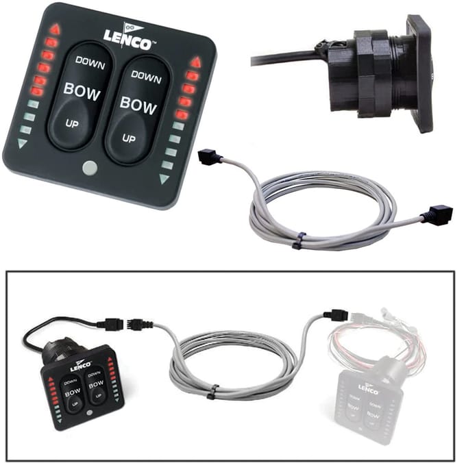 Indicatorpaneel - Tastschakelaar paneel - Motorboot bediening - Waterdicht IP65 - 33cm breed