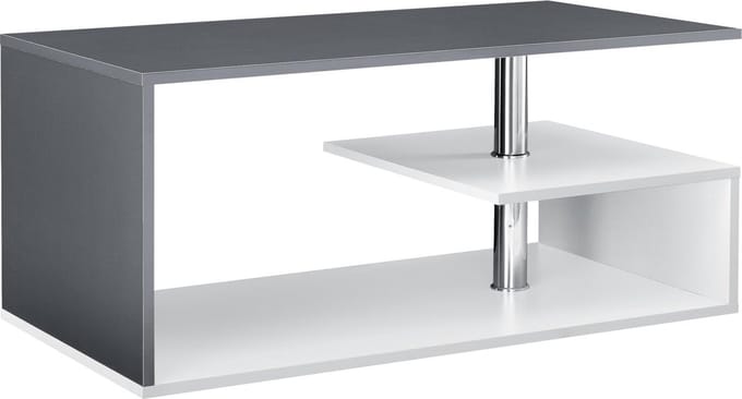 Salontafel Haarlem rechthoekig wit en donkergrijs 90x50x41 cm [en.casa]