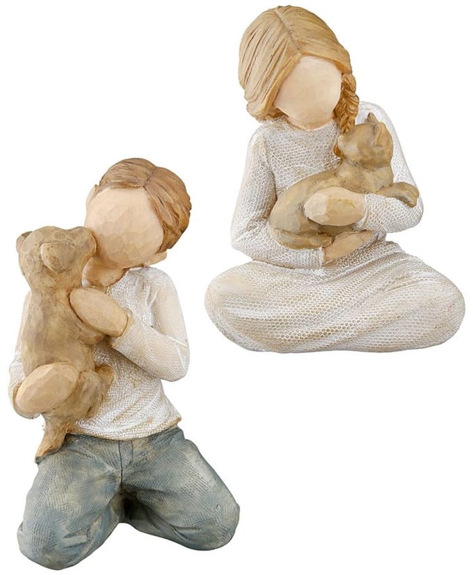 beeld Kindness Boy en Kindness girl - 5x6x8.5 cm kleur multi