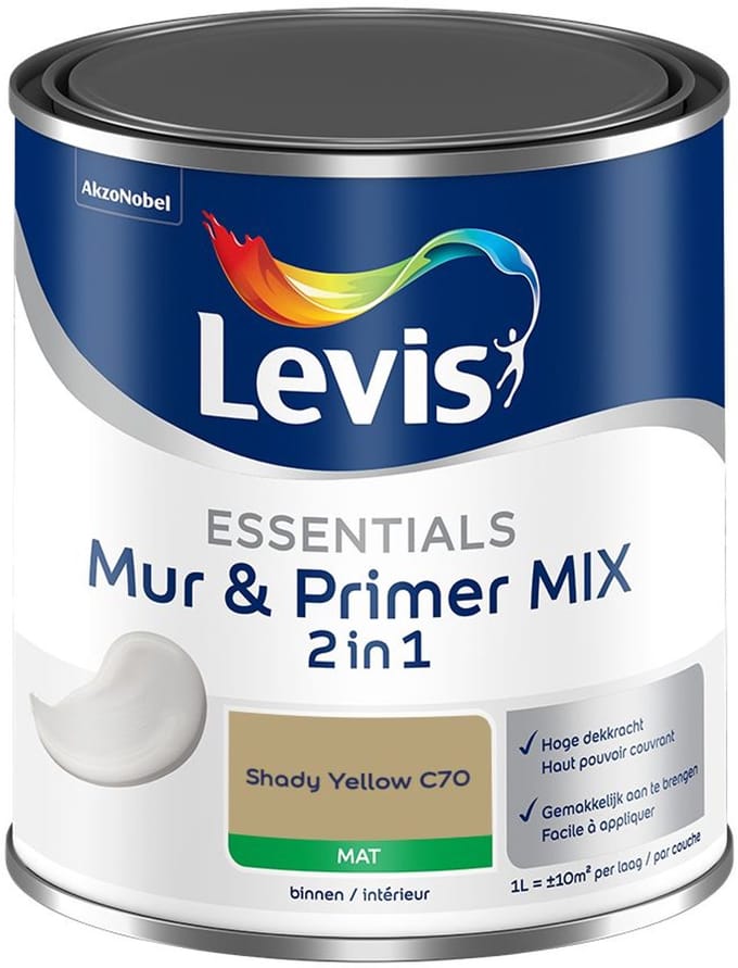 Levis - Essentials Mur & Primer Mix - Shady Yellow C70 - Mengverf - 1 L