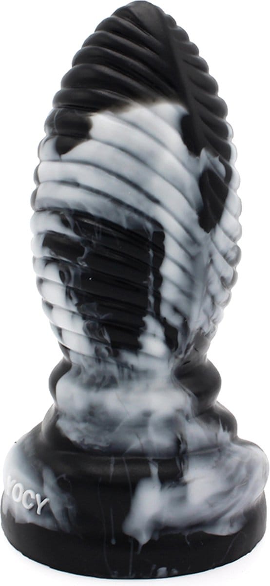 Kiotos Monstar - Buttplug Beast 5 - 16.5 x 6.5 cm - Tie Dye Zwart/Wit