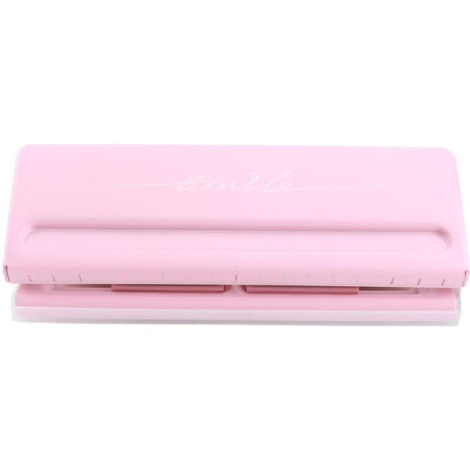 6 Gats Pons Roze Antislip Metalen Structuur Verstelbare 6 Gats Afstand Papier Inbinden Planner Inzetstukken white