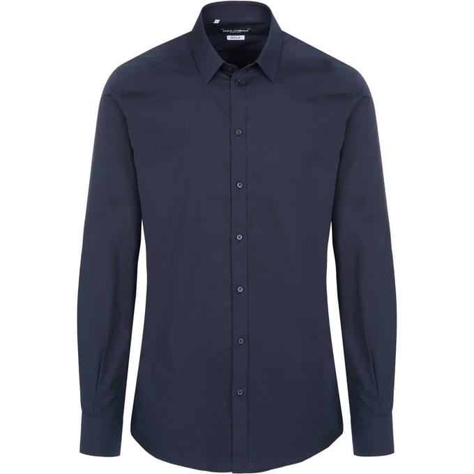 Dolce & Gabbana Gouden Collectie overhemd marineblauw