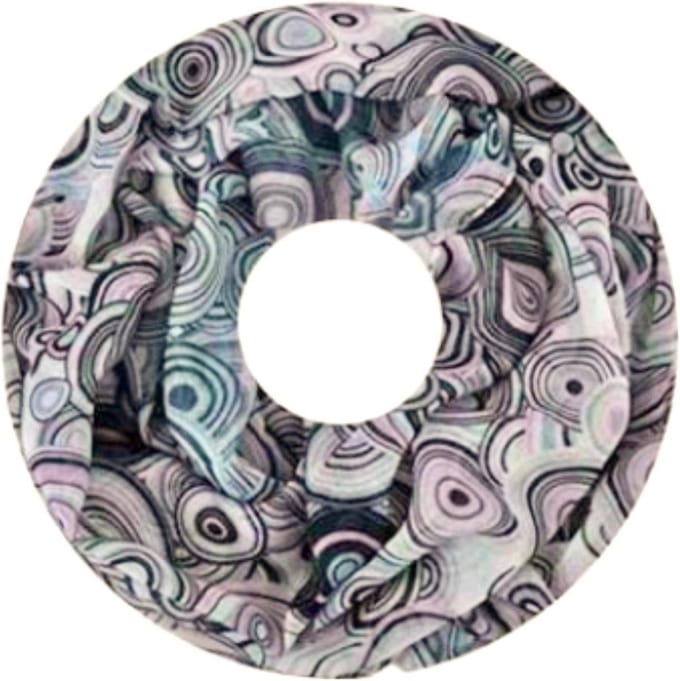 Dunne Colsjaal - Print - Grijs/Roze - 80 x 50 cm (20247#)
