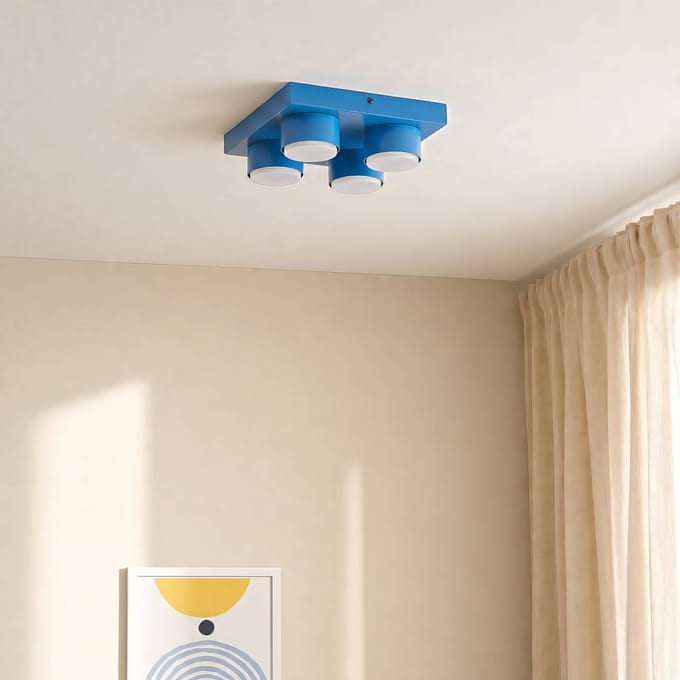 TK Lighting Plafondlamp Brix, blauw, 23 cm lang, 4-lamps, GX53