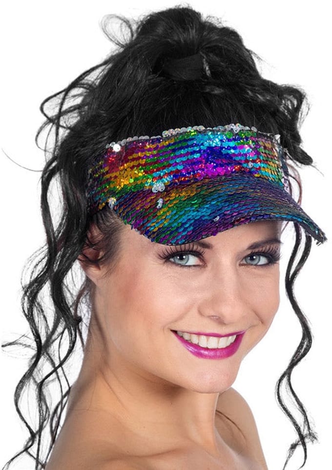 Zonneklep Rainbow pailletten