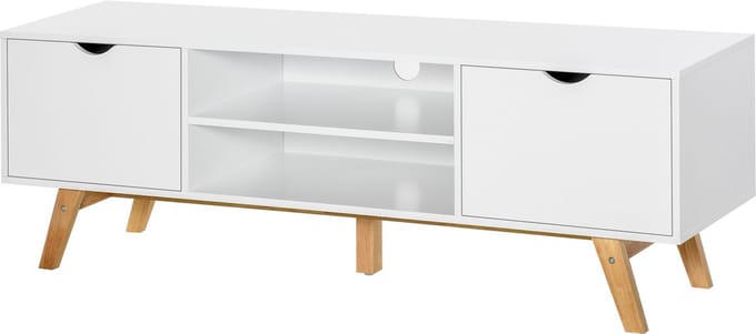 HOMCOM-TV-Schrank-Spanplatte, MDF-150L x 39B x 50H cm-Weiß