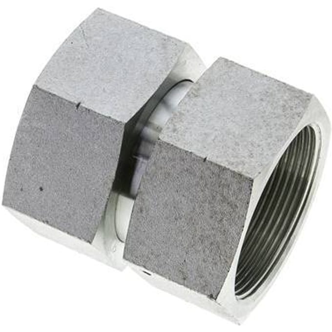 Rechte Verloopnippel G2'' Binnendraad Hoge Druk Staal  60° Conus  75bar Hydrauliek