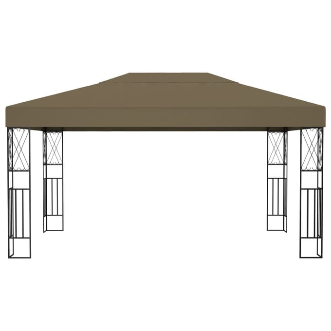 vidaXL - Prieel - 3x4 - m - stof - taupe