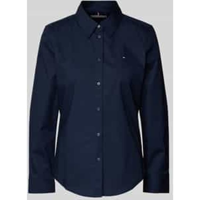 Regular fit overhemdblouse met logostitching