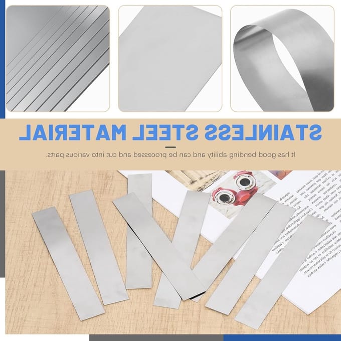 10 Stuks RVS Rectangular Shim Stock Assortiment - 6.1 x 0.98 x 0.006'' - Ideaal voor Keuken, DIY en Industrieel Gebruik