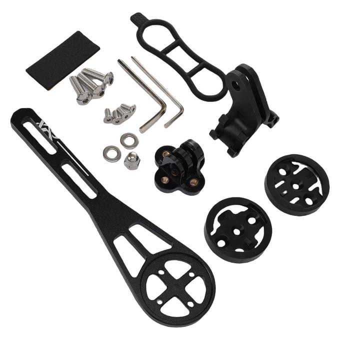 Support d'ordinateur de vélo de route allongé pour guidon, angle réglable gray