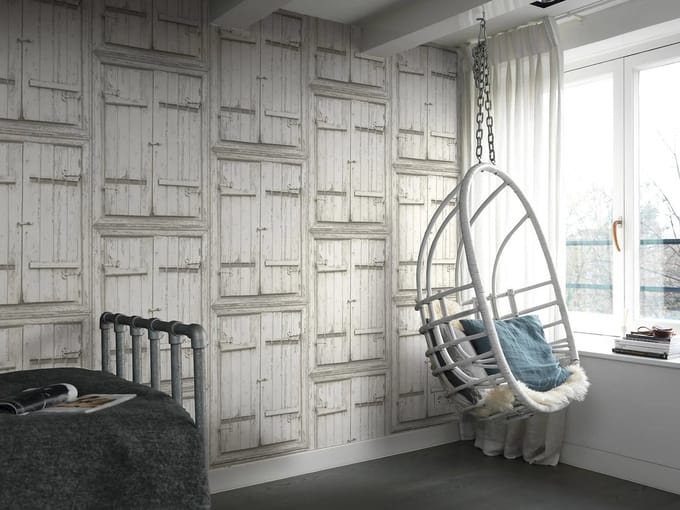 Rasch - Vliesbehang - 525014 - 0,53 x 10 m - wit afwasbaar
