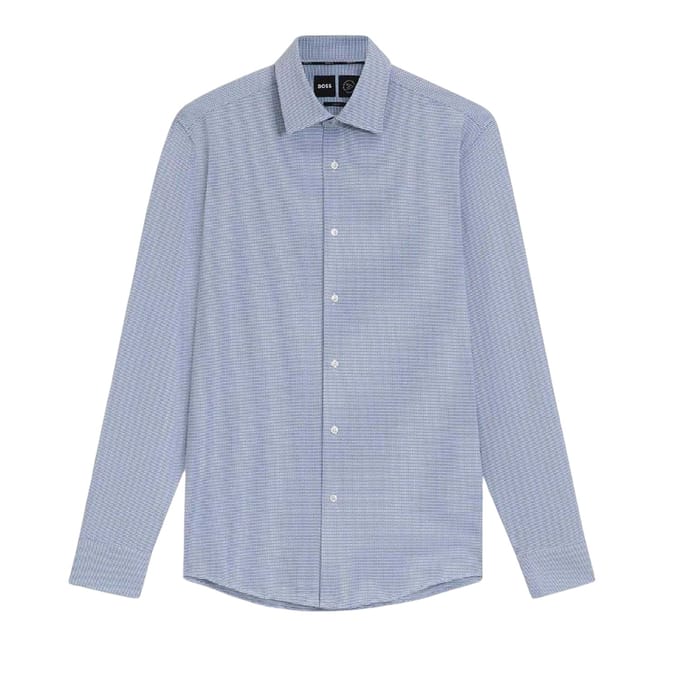 Boss Heren Hank Kent Kraag Shirt (Blauw)