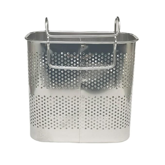 Panier Porte-Baguettes Grande Capacité 2 Compartiments Séparés Panier Séchage Ustensiles Acier Inoxydable gray