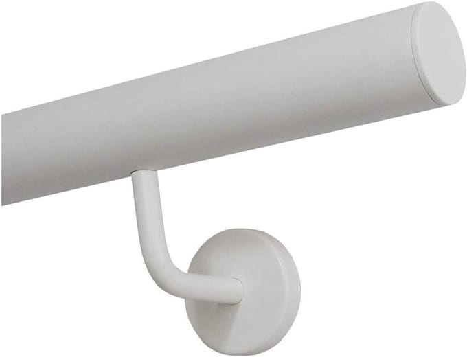 Roestvrijstalen Leuning - Wandsteun Leuning - Veilig Traplopen - Gepoedercoat Wit - 200 cm Lengte - Wit
