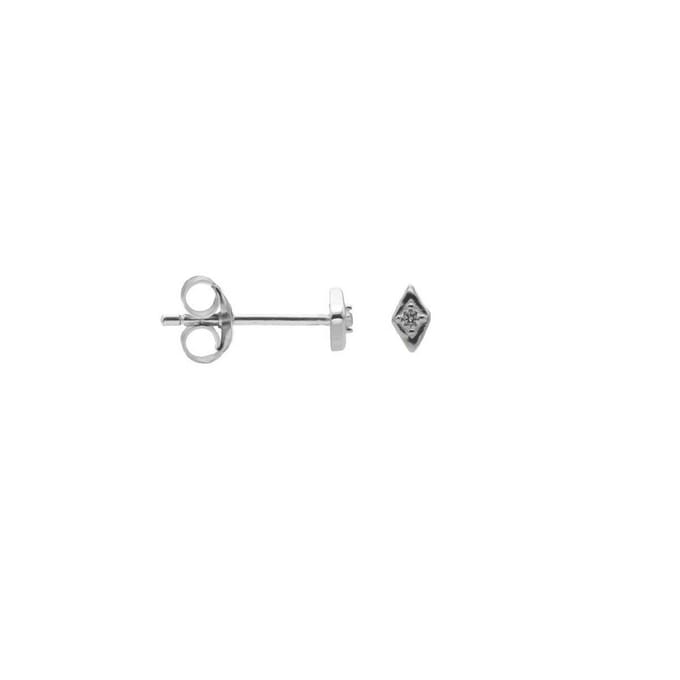 Karma Oorbellen Single Diamond | Zilver