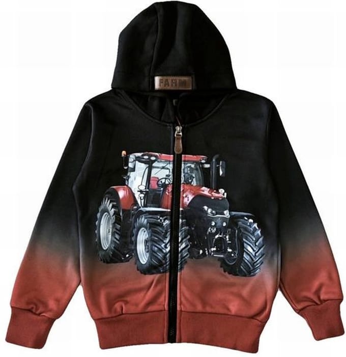 Kinder vest rode tractor trekker zwart maat 92