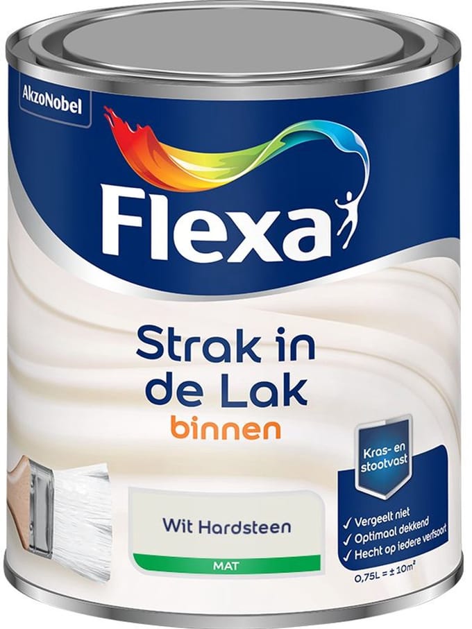 Flexa - Strak In De Lak Binnenlak Mat - Wit Hardsteen - Mengverf - 750 Ml