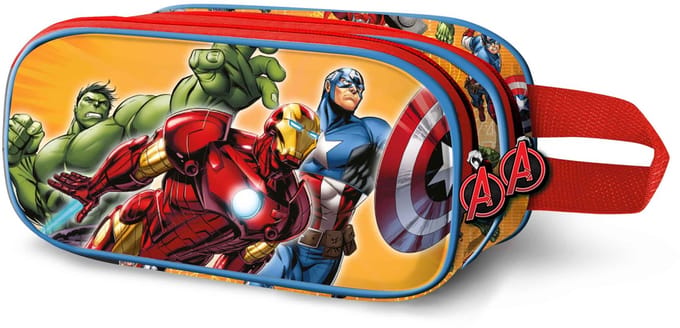 Karactermania - Marvel - The Avengers Attack - 3D Potloodetui - Etui met dubbele rits - Tekenetui - Rood