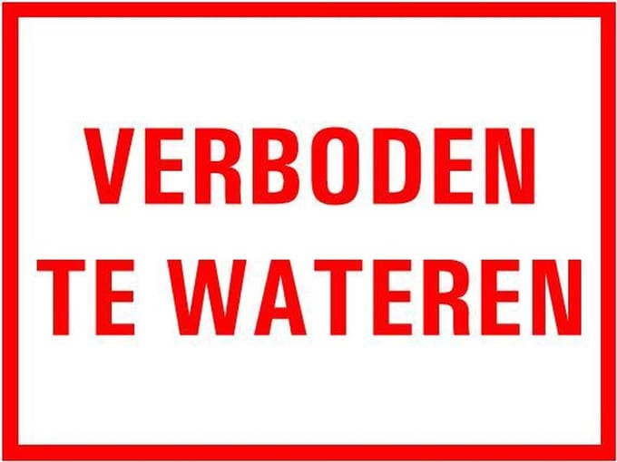 Verboden te wateren tekststicker 200 x 125 mm