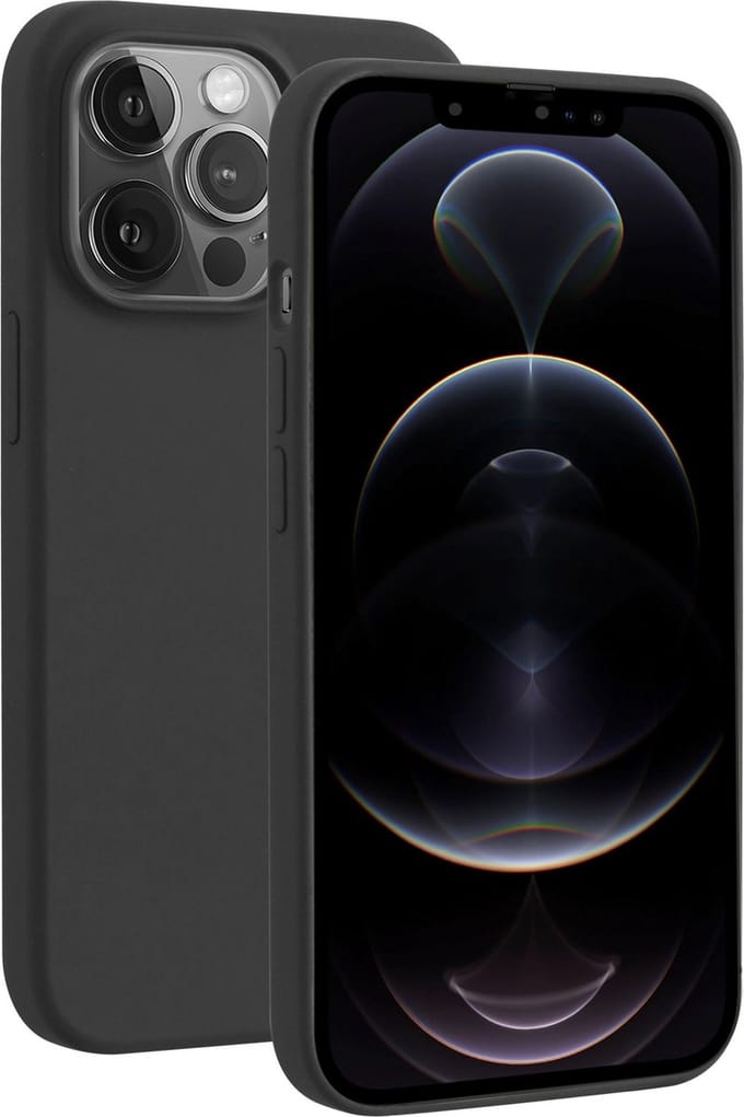 BeHello IPhone 13 Pro Liquid Silicone Case Black mobiele telefoon Hoes Zwar