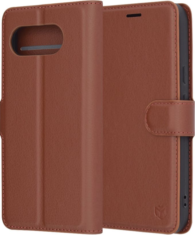 Hoesje geschikt voor Google Pixel 9a - Techsuit Leather Folio Book Wallet Case - Bruin