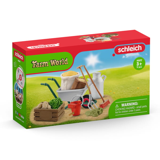 Schleich Farm World 42610 Stalonderhoud accessoires Dieren Voertuigen Speelgoed voertuigen Diverse speelgoedvoertuigen