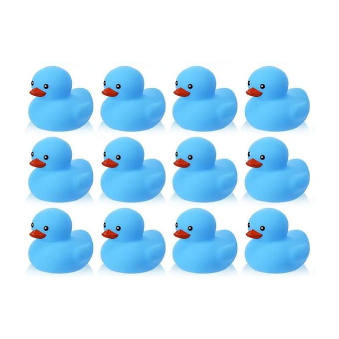 6122448Stuks Blauwe Rubberen Eendjes Mini Eend Set Speelgoed Piepende Rubberen Eendjes Schattige Drijvende Eendjes Voor Verjaardagsfeestje Bedankje blue