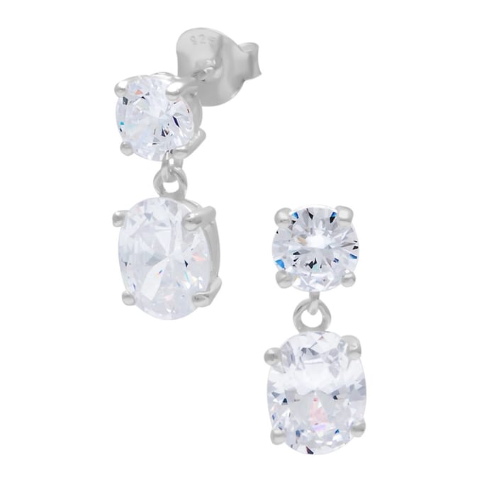 WeLoveSilver - oorstekers - sterling zilver - dubbele kristal
