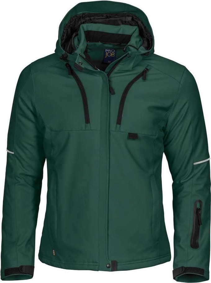 ProJob 3413 DAMES GEVOERDE SOFTSHELL JAS 643413 - woudgroen - M