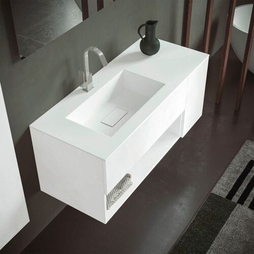 progettobagno Evo 50 Lago washbasin with vanity unit 120 cm Left MB50E90LS30HIBI