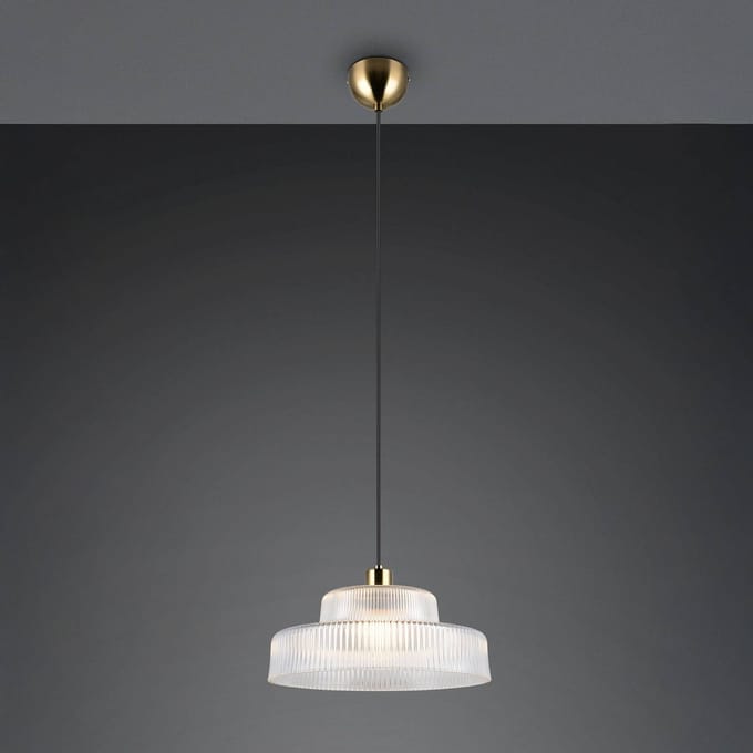 Reality Leuchten Hanglamp Abella, helder, Ø 35 cm, glas, E27