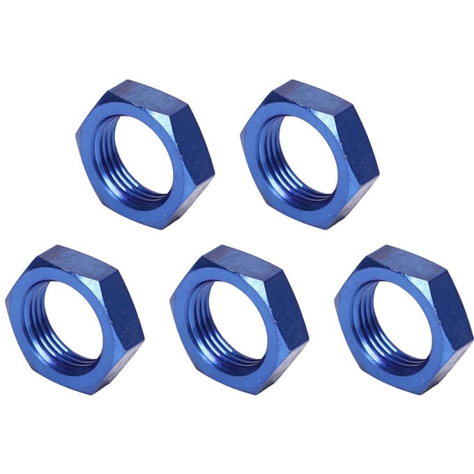5 Stuks AN8 Binnendraad Zeskant Borgmoer Metaallegering Borgmoer Fitting Adapter Blauw Vervanging voor