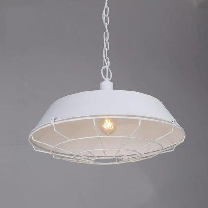 Vintage Industrieel Cage Design - Hanglamp - Ø 36 cm - Wit