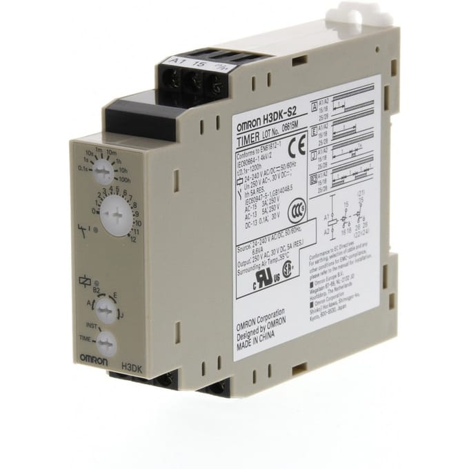 Omron H3DK-S2 Multi-Mode DIN Rail Timer 24-240V - H3DK6004B