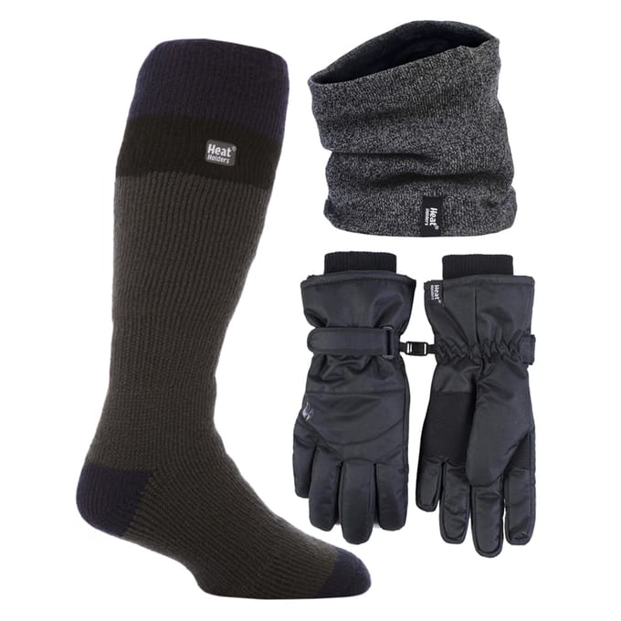 Heren Ski Set Halswarmer Handschoenen & Thermo Ski Sokken Winterkleding