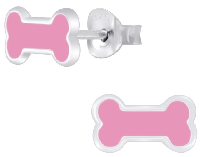 Joy|S - Zilveren botje oorbellen - roze - 9 x 6 mm